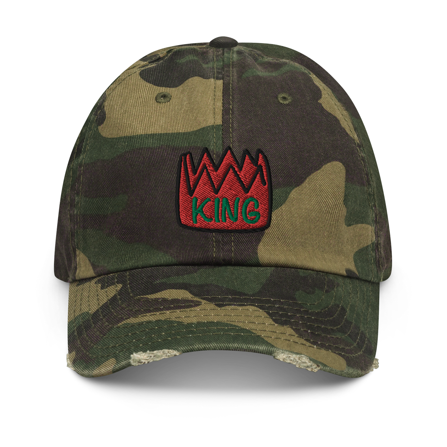 King Distressed Camo Hat
