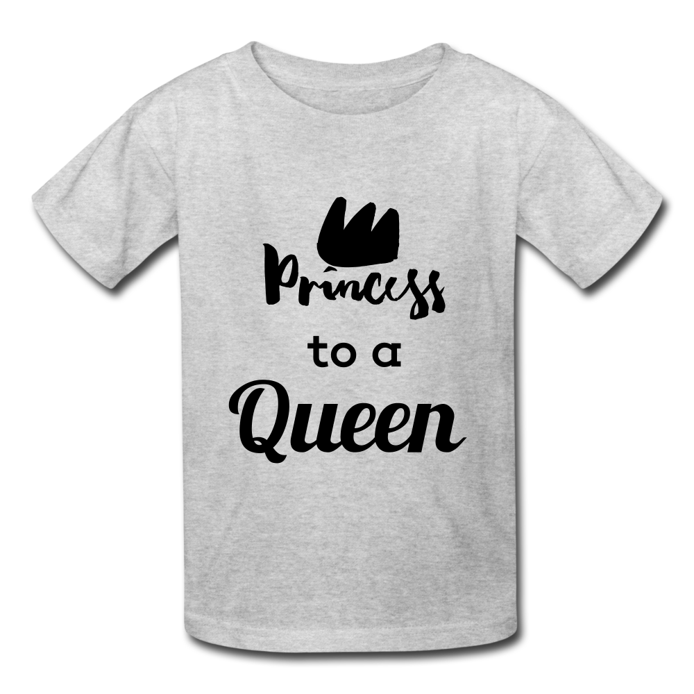 Princess to a Queen (Girl's T-Shirt) - heather gray