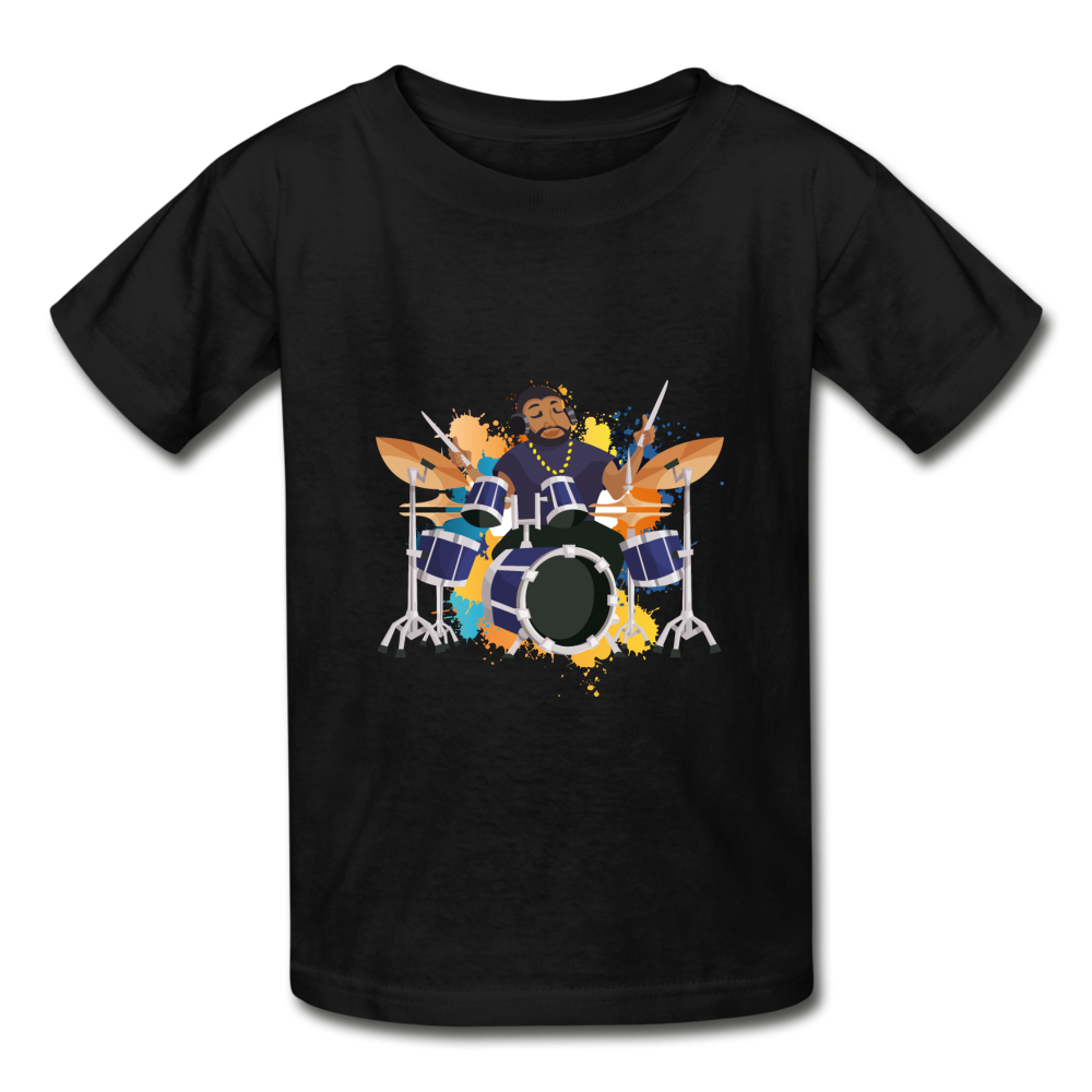 Drummer Boy (Hanes Youth Tagless T-Shirt) - black