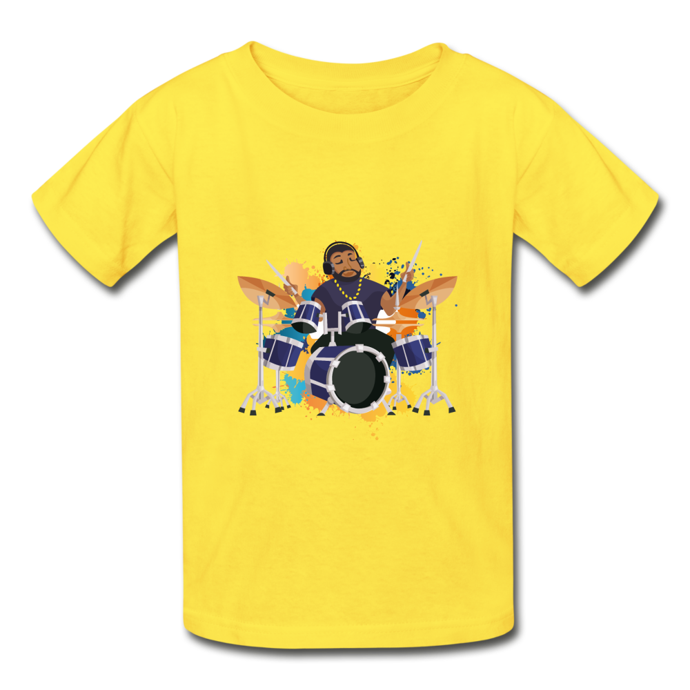 Drummer Boy (Hanes Youth Tagless T-Shirt) - yellow