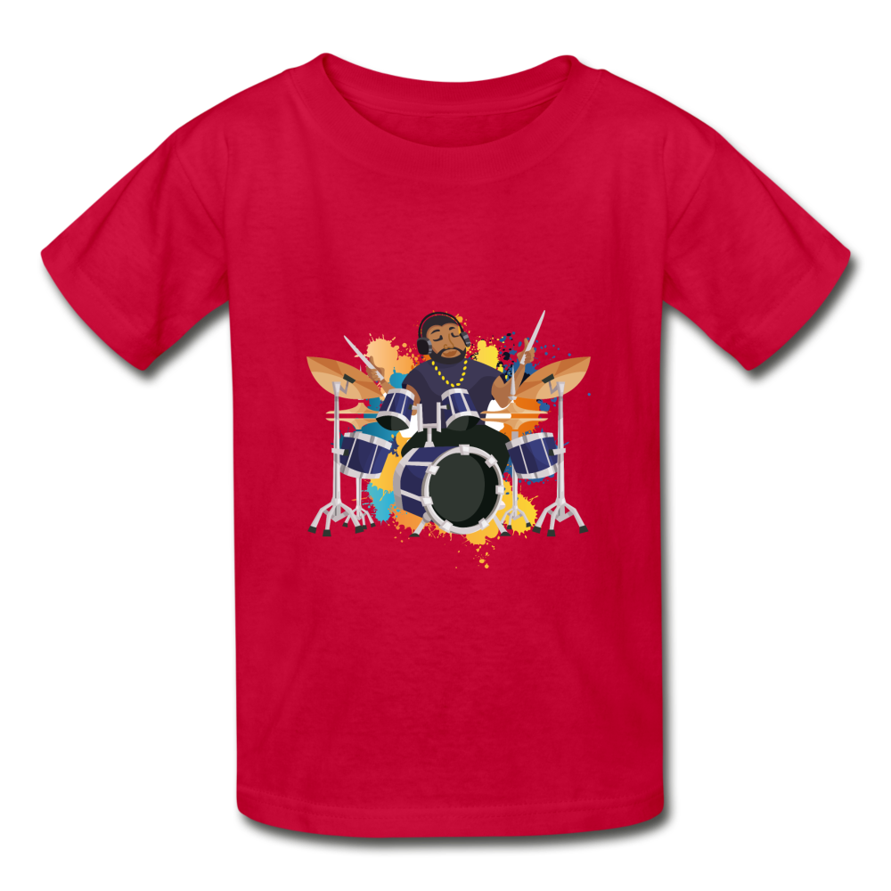 Drummer Boy (Hanes Youth Tagless T-Shirt) - red
