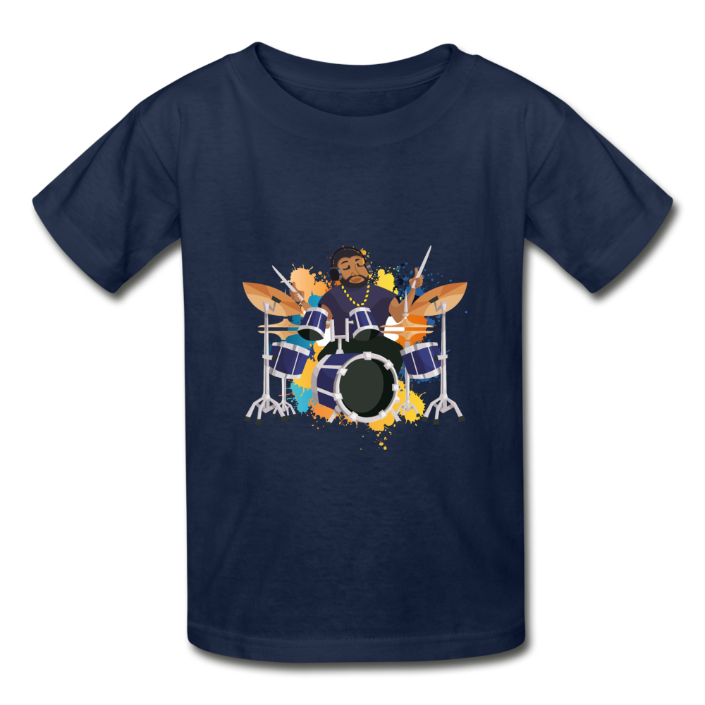 Drummer Boy (Hanes Youth Tagless T-Shirt) - navy