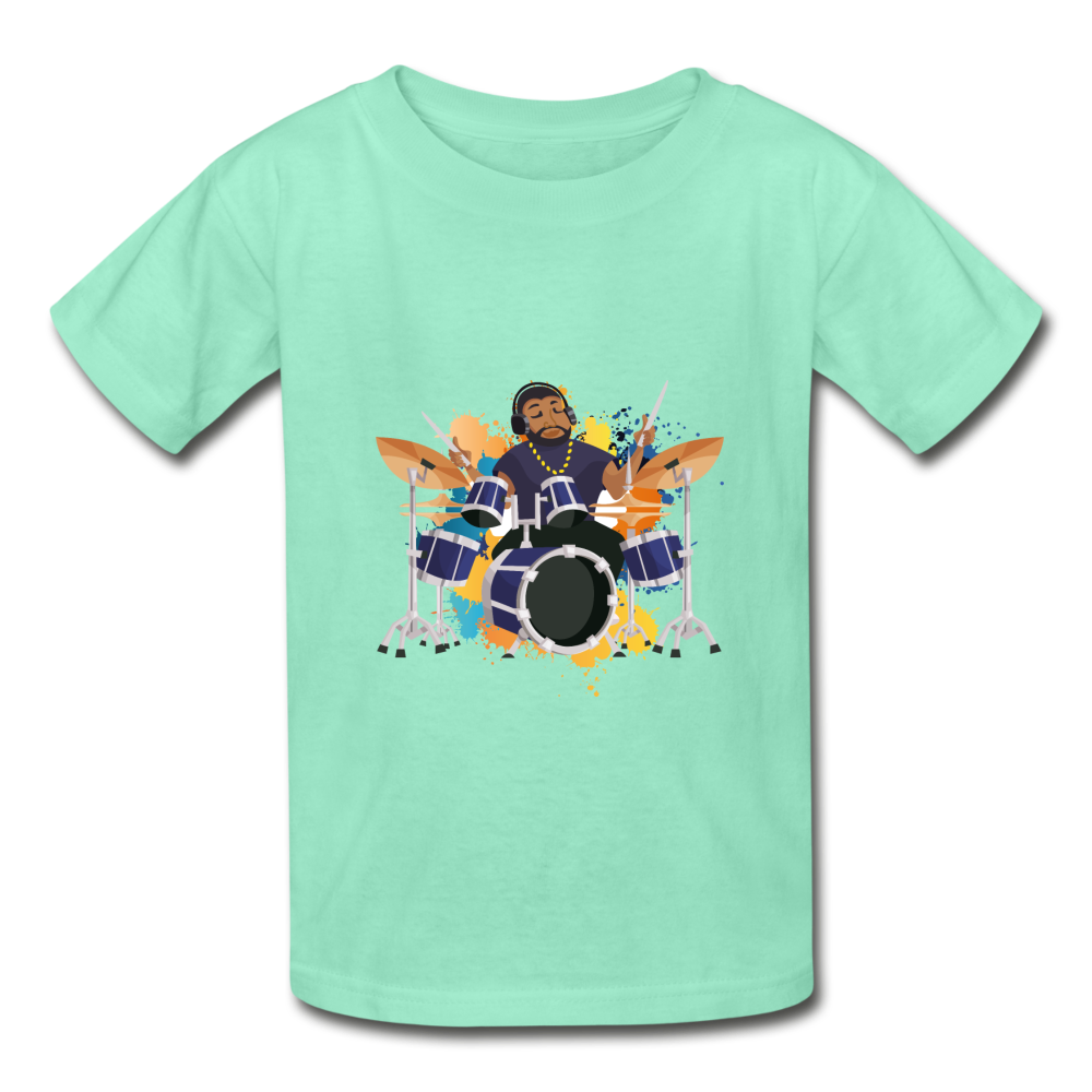 Drummer Boy (Hanes Youth Tagless T-Shirt) - deep mint