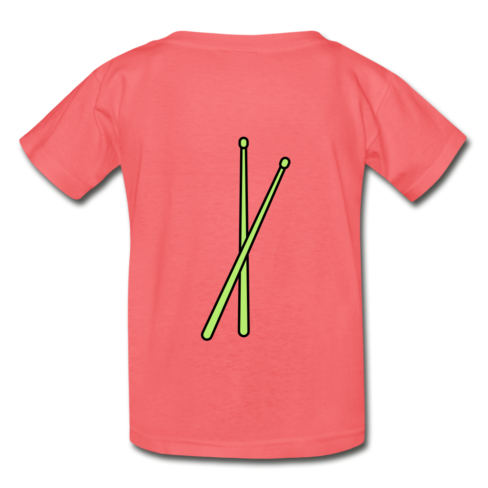 Drummer Boy (Hanes Youth Tagless T-Shirt) - coral