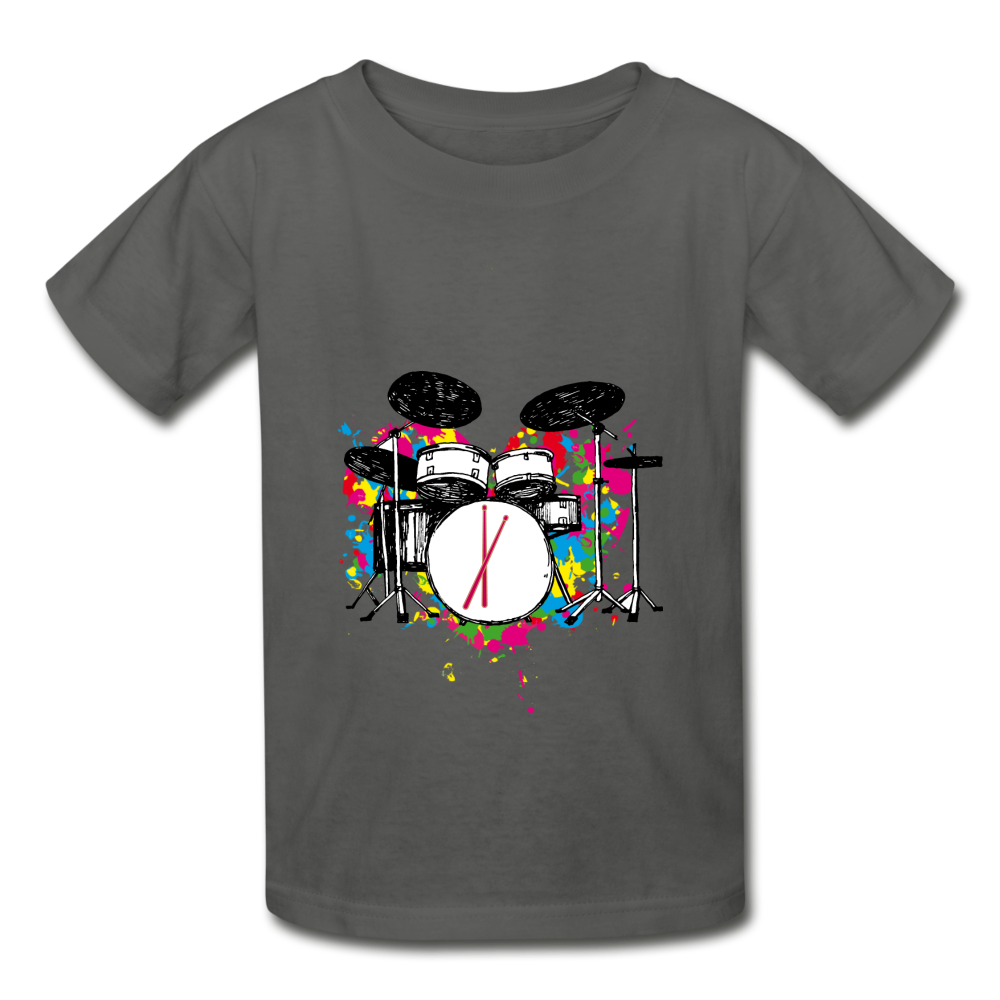 Her Drums (Hanes Youth Tagless T-Shirt) - charcoal