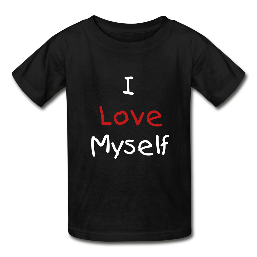 I Love Myself (Hanes Youth Tagless T-Shirt) - black