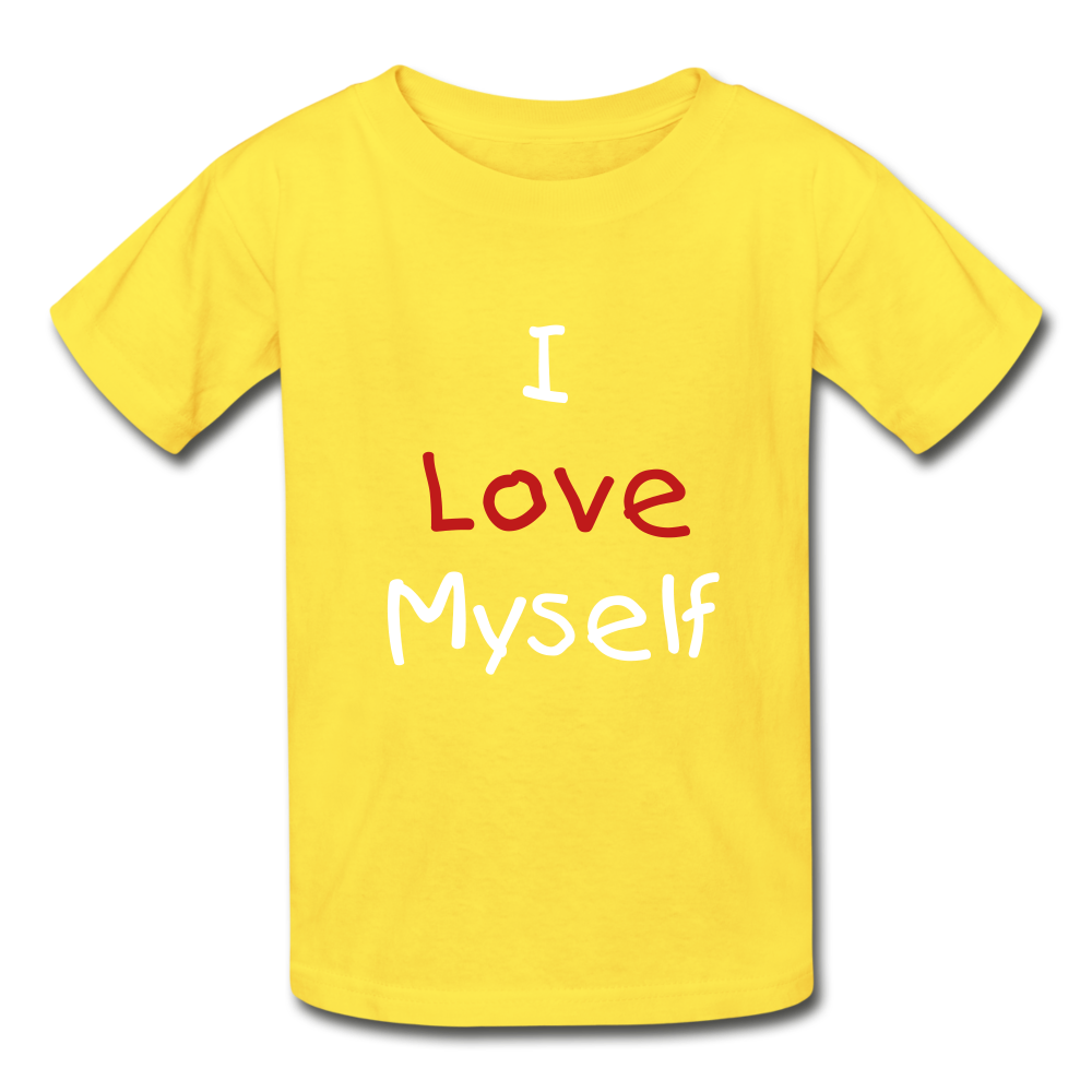 I Love Myself (Hanes Youth Tagless T-Shirt) - yellow
